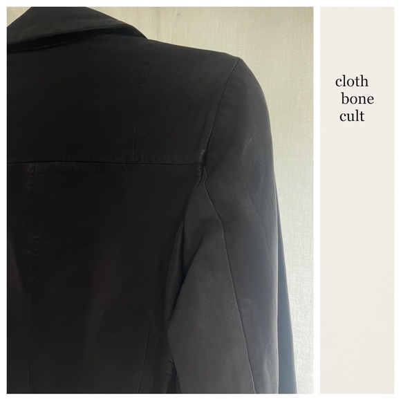 ALL SAINTS Dark Gray/Black Soft Leather Biker Jacket - Picture 10 of 14